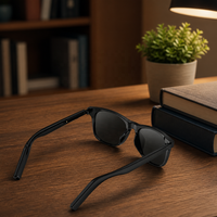 Casque Stéréo Sans Fil Supra-Auriculaire avec Indicateur LED, Micro Anti-Bruit, Lunettes de Soleil Intelligentes pour la Conduite, le Cyclisme et le Sport