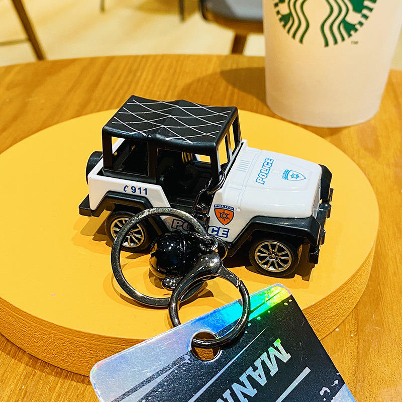 Voiture de police jeep en alliage-grille blanche