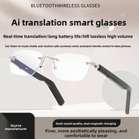 Gafas Inteligentes 2026 con Pantalla Táctil Deslizante, Diseño Delgado Negro con Espejo, Traducción en Tiempo Real, Asistente IA para Llamadas, MOQ Bajo, Personalizables