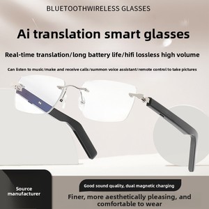 Gafas Inteligentes 2026 con Espejo Delgado Negro Deslizable Táctil, Traducción en Tiempo Real, Asistente IA para Llamadas, Magnéticas - Product Image 2