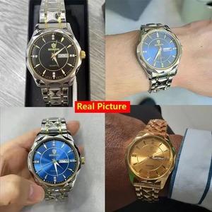 Montre à Quartz de Luxe en Acier Inoxydable Drioshipping, Étanche 3ATM, Dorée, Analogique, Résistante à l'Eau, pour Hommes, Femmes et Couples - Product Image 5