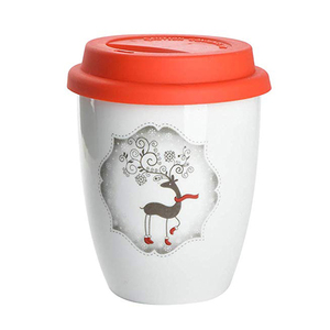 Verres à bière en céramique blanche à <span class=keywords><strong>double</strong></span> paroi avec couvercle - Product Image 3