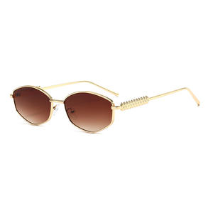 Gafas de Sol <span class=keywords><strong>Hexagonales</strong></span> Exquisitas para <span class=keywords><strong>Mujer</strong></span>, Novedad 2026, Elegantes Gafas de Metal Dorado, Modernas, Retro, para Uso Diario, Fiestas, Diseño de Moda - Product Image 6