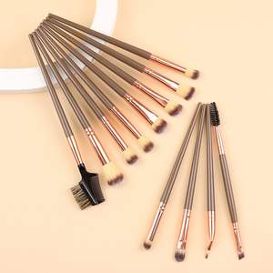 プロモーション低価格プロフェッショナル美容ツール12個ブランチメイクブラシプラスチックハンドルアルミチューブナイロン - Product Image 4