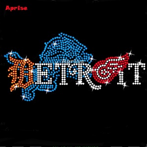 Motif en strass personnalisé pour les équipes de Detroit, strass en forme de piston, strass thermocollants, strass rouges, strass thermocollants pour fer à repasser, design de strass en forme de tigre - Product Image 2