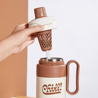 Nouveau Internet célébrité Bingba haute valeur de couleur moderne Double boisson fleur tasse à thé en acier inoxydable gobelet ventouse cadeau tasse