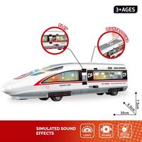 Set Mainan Kendaraan Inersia Simulasi Cahaya dan Suara dengan Model Kereta Api Kecepatan Tinggi, Pesawat Terbang, Mobil Kota, dan Bus untuk Anak-Anak