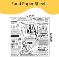 Feuilles de papier glassine en pâte de bois vierge de qualité supérieure 12'' x 12'', revêtements anti-graisse pré-découpés, emballages pour sandwichs, barquettes alimentaires, cuisson et barbecue