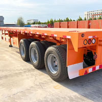 Neuer 40-Fuß 3-Achs-Schwerlast-Flachbett-Sattelauflieger aus Stahl mit 100 Tonnen Nutzlast für Containertransport zum Verkauf