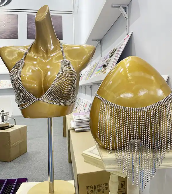 Women Sexy Rhinestone Bra Panties Sets Statement Crystal Bikini