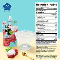 Zéro gras faible en calories végétalien Konjac gelée boisson fruité litchi saveur avec collagène vitamine C sac emballage convivial pour tous