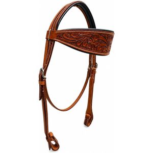 Hottmess Horse Chaps Cuero Natural de Primera Calidad con Herrajes Antiguos, Frenteal de Montura Completa Estilo Western, Cierre de Hebilla, Cambio Rápido de Bocado - Product Image 2