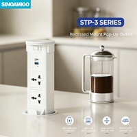 SINOAMIGO Prise de courant motorisée escamotable universelle pour cuisine/meubles avec charge sans fil