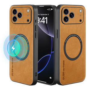 Per <span class=keywords><strong>Apple</strong></span> iPhone 17 Pro Max iPhone17 <span class=keywords><strong>Air</strong></span> Back <span class=keywords><strong>Cover</strong></span> Ultra sottile Anti goccia OLGE pelle antiurto custodia magnetica per telefono in pelle - Product Image 2