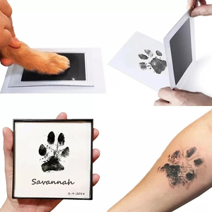 ชุดหมึกพิมพ์สำหรับขายส่ง แผ่นพิมพ์ลายมือ ลายเท้าเด็ก ปลอดภัย ไร้สารพิษ ไม่เลอะเทอะ ทำเองได้ง่าย ทำความสะอาดง่าย ของที่ระลึกสำหรับสัตว์เลี้ยง - Product Image 1