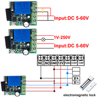 Interrupteur à distance sans fil 433 MHz, relais RF, DC 12V 24V 48V 60V, émetteur, télécommande 433 MHz, commande de porte, de lumière