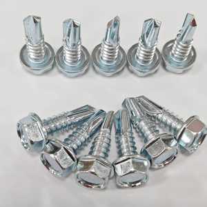 Vis autoperceuses M6.3 x 22 mm à tête hexagonale avec rondelle, plaqué CR3+ Zinc 5U, vis pour métal sur métal, acier au carbone C1022, Homn Reen - Product Image 3
