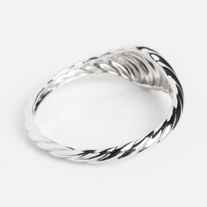 <span class=keywords><strong>Anello</strong></span> con sigillo attorcigliato alla moda <span class=keywords><strong>da</strong></span> donna in <span class=keywords><strong>argento</strong></span> sterling 18k placcato in oro personalizzato con logo <span class=keywords><strong>mignolo</strong></span> - Product Image 5