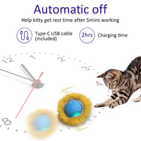 Jouet pour chat intelligent à balle roulante automatique, avec son d'oiseau chanteur et activation par le mouvement, pour jeu d'ambuscade et de chasse