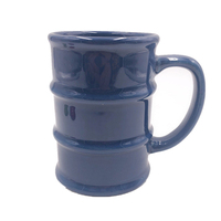 Mug en céramique fantaisie rouge, 12 oz 14 oz, avec grande poignée, en forme de fût d'huile, non toxique, sans plomb, sans cadmium, sans BPA
