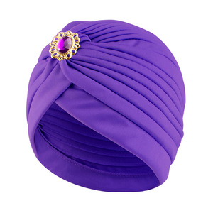 Chapeau ethnique <span class=keywords><strong>africain</strong></span> respirant en polyester uni pour femmes, hijab musulman, bandanas, foulard arabe, turbans, bonnets personnalisés avec logo, mode - Product Image 3