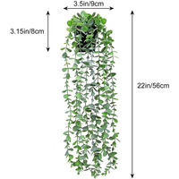 Tendances 2026 : Plantes artificielles suspendues en plastique, vigne d'eucalyptus persistante en pot pour la décoration murale, de jardin et de mariage, durable pour l'intérieur