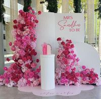 Fleurs artificielles pour mariage, roses rouges et roses, orchidées papillon, hortensias en soie pour bouquet de mariée, décoration de toile de fond pour événements