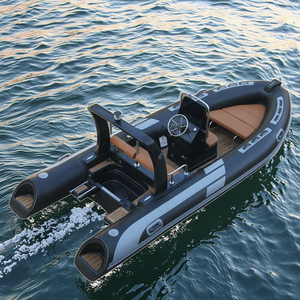 ZHENBO Bateau pneumatique semi-rigide de luxe personnalisé à coque en fibre de verre RIB480D 16 pieds Bateau de patrouille à grande vitesse Tube en Hypalon/PVC Plongeur - Product Image 1