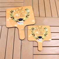 MDFSUB 2023 Nouvel Arrivage Ventilateurs de Graduation en MDF 2023 Vierge Sublimation pour Cadeaux de Décoration de Bureau Personnalisés Ventilateurs à Palettes Simple Face