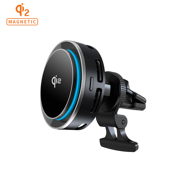 Qi2.2 25W Magnetic Car Phone Holder Fast Charging Wireless Charger With RGB Light Magnet Car Stander for iPhone 17 15 14 Pro Max