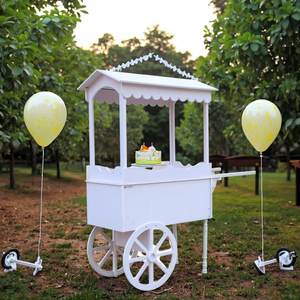 Chariot à assiettes à dessert moderne et simple pour douche de bébé Chariot à fleurs pour affichage de décoration de gâteau de mariage avec fonction de chariot à bonbons - Product Image 3