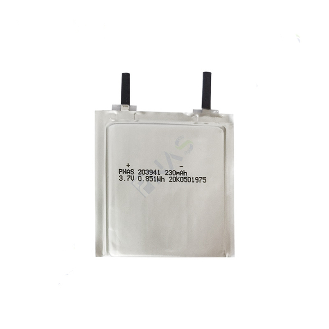 CE UL1642 IEC62133 Ultra-Thin 2mm Liquid Cell 3.7V 230mAh Card Battery Rechargeable Pouch Ion Batteries Small Card Models 203941