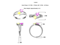 Bague SC S925 en argent sterling plaqué or rose avec deux cœurs séparés, gravée « Veux-tu m'épouser ? », pour demande en mariage et fiançailles, avec zircon