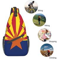 Sac à bandoulière avec drapeau de l'Arizona, sac à dos patriotique de grande capacité, sac à dos de voyage et de randonnée, sac à bandoulière pour hommes et femmes, personnalisé