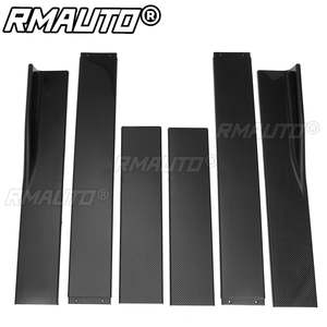 6pcs 2m/2.2m Universal Car Side Skirts Winglet Extensions <b>Splitters</b> Body Apron Lip for BMW for Benz for Audi Carbon Look/Black - Product Image 4