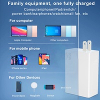 Chargeur HNT PD 65W GaN, matériau ignifuge PC, QC PD, prise EU, USB 2 Type C, chargeur rapide pour téléphone portable pour iPhone Samsung