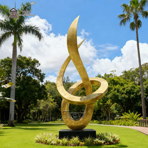 TREVI Custom Modern Art Statues Gold Stainless Steel <strong>Abstract</strong> <strong>Sculpture</strong> for Public Places Decoration - Product Image 2