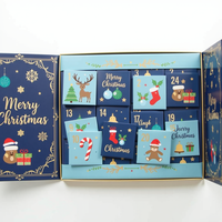 Calendrier de l'Avent personnalisé de luxe en carton recyclé, emballage cadeau vide pour cosmétiques, chaussettes, bougies, compte à rebours de Noël