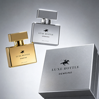 Vente flash - Flacon de parfum carré de luxe en verre - Flacon de parfum en verre plaqué or - 30 ml - Flacon de parfum de luxe avec boîte et couvercle