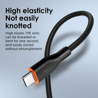 Cable Tipo-C Multifunción de Silicona Genuina de Alta Calidad, Resistente a Altas Temperaturas, con Carga Rápida 6A