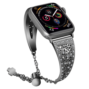 Reloj de pulsera de acero inoxidable de lujo para mujer, correa de pulsera con diamantes de imitación compatibles con Apple Watch Band <span class=keywords><strong>IWatch</strong></span> 38 <span class=keywords><strong>40</strong></span> 41 42mm - Product Image 5
