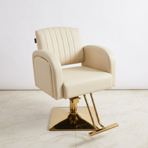 Luxury Professional Salon Furniture Collection - Customizable Cream White & Gold Beauty Equipment Set - Product Image 2