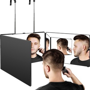 <span class=keywords><strong>Miroir</strong></span> de maquillage pliable télescopique réglable sur trois côtés, <span class=keywords><strong>miroir</strong></span> à 360° pour auto-coiffage, <span class=keywords><strong>miroir</strong></span> de voyage portable avec crochet, 1X en plastique - Product Image 2