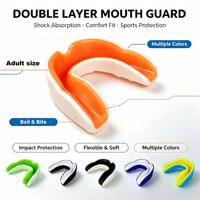 Protège-dents sportif bicolore personnalisé avec logo, en EVA, thermoformable et ajustable, pour boxe, rugby, basketball, vente en gros