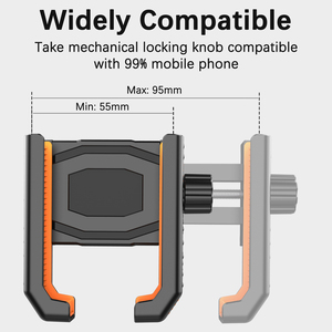 Support de guidon de scooter de vélo en alliage d'aluminium durable <span class=keywords><strong>et</strong></span> universel réglable pour téléphone portable flexible de vélo de moto - Product Image 5