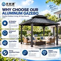 Pergola de jardin extérieure de luxe en aluminium à toit rigide, vente directe fabricant pour patios et gazebos