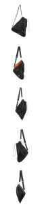 Korean Brand Lightweight <b>String</b> <b>Bag</b> Glossy Black Polyurethane With Three Dimensional Shape And Detachable Strap - Product Image 3