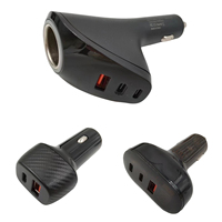 Pengisi Daya Mobil Pengisian Cepat, Adaptor Pengisi Daya Ponsel Mobil USB & Type-C PD Dua Port, Kompatibel dengan IPhone, Samsung Galaxy...