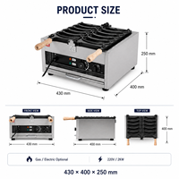 Máquina Comercial para Hacer Waffles de Plátano, a Gas o Eléctrica (220V 2kW), de Acero Inoxidable Antiadherente, para Tiendas de Snacks