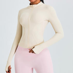 Jaqueta de <span class=keywords><strong>Yoga</strong></span> Slim Fit para Mulheres, Manga Longa com Zíper para Outono e Inverno, Top Esportivo para Emagrecimento - Product Image 4